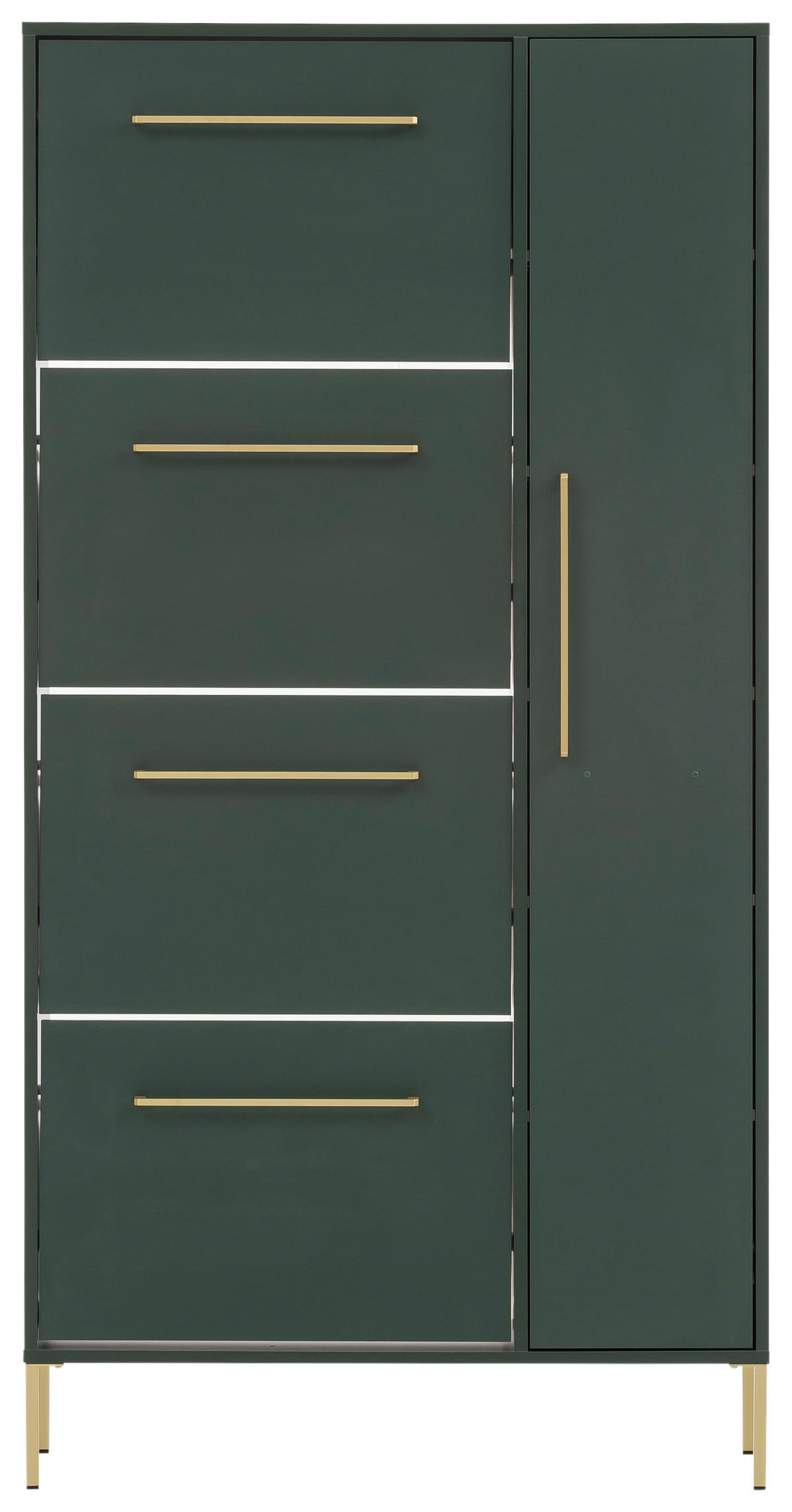 Schuhschrank Kent waldgrün B/H/T: ca. 88,4x174,2x30 cm Kent - waldgrün (88,40/174,20/30,00cm) - Möbelpartner