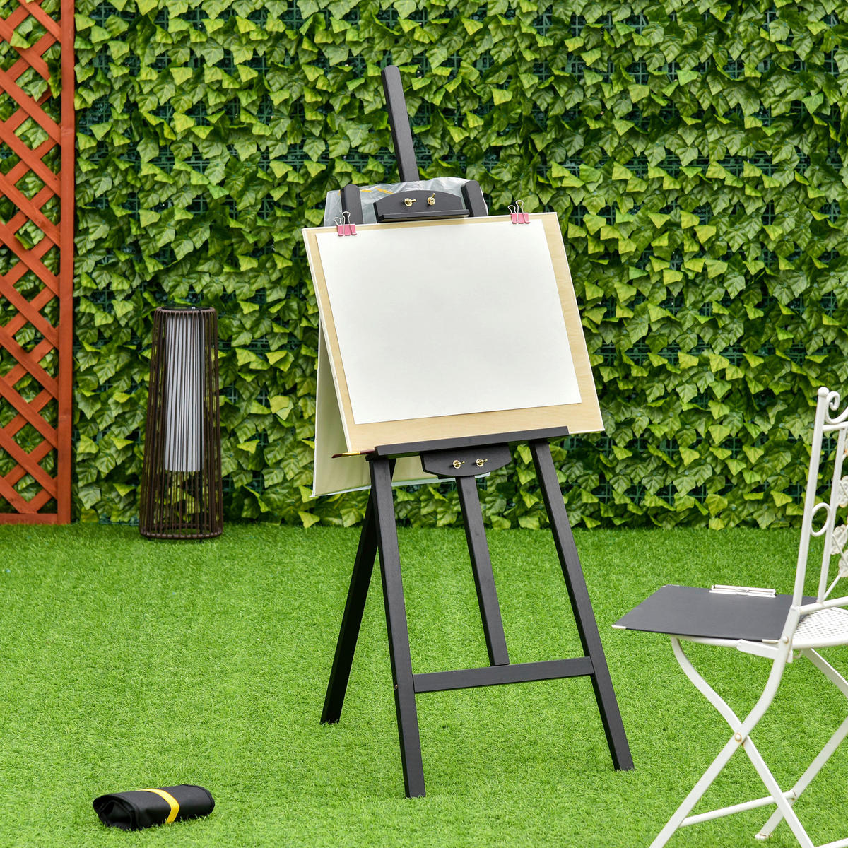 HOMCOM Staffelei schwarz Polypropylen B/H/L: ca. 5x51x71 cm Staffelei - schwarz (71,00/5,00/51,00cm) - HOMCOM