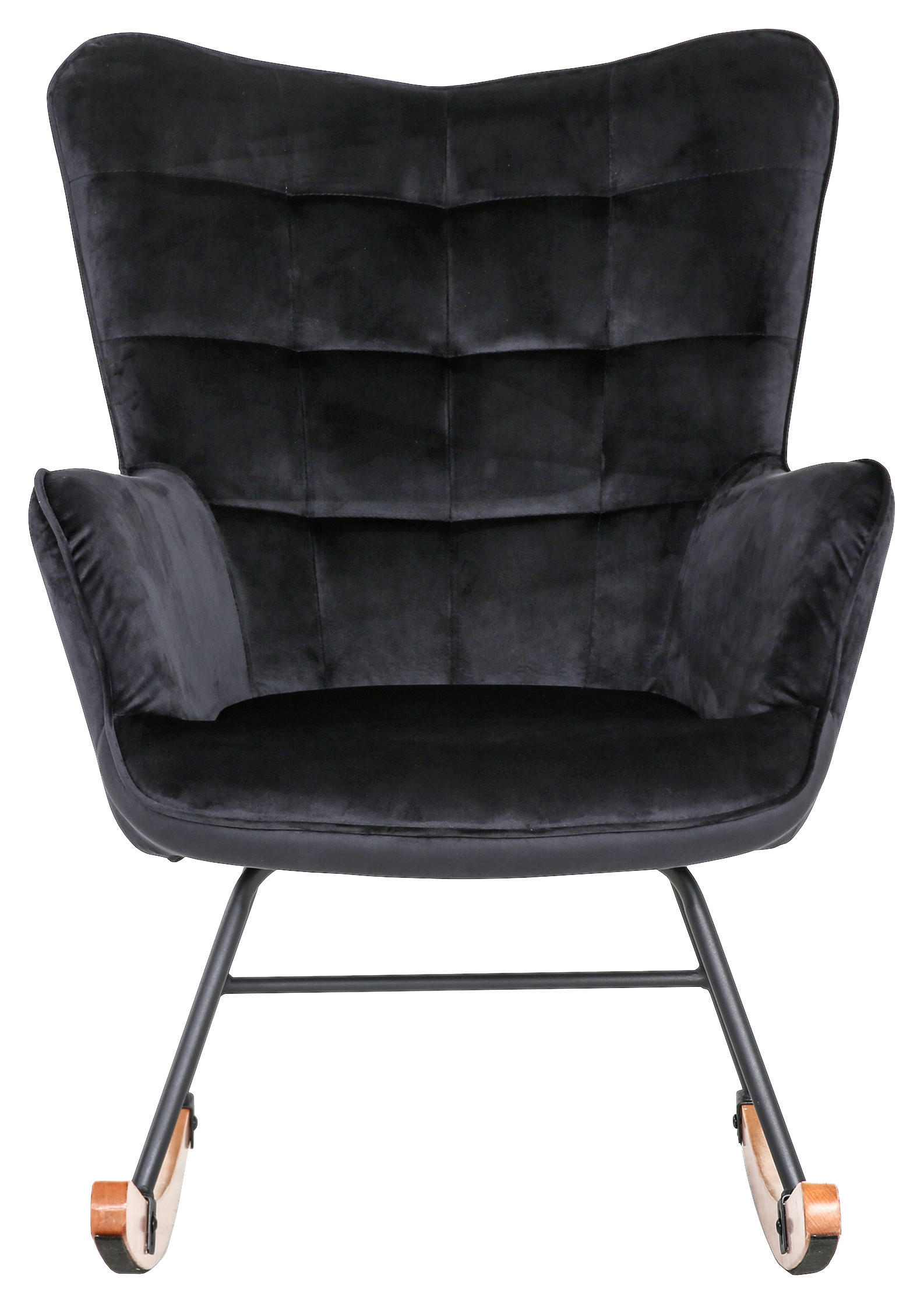 byLIVING Schaukelstuhl RICHIE schwarz schwarz natur Stoff Metall Buche B/H/T: ca. 72x92x92 cm RICHIE - natur/schwarz (72,00/92,00/92,00cm) - byLIVING