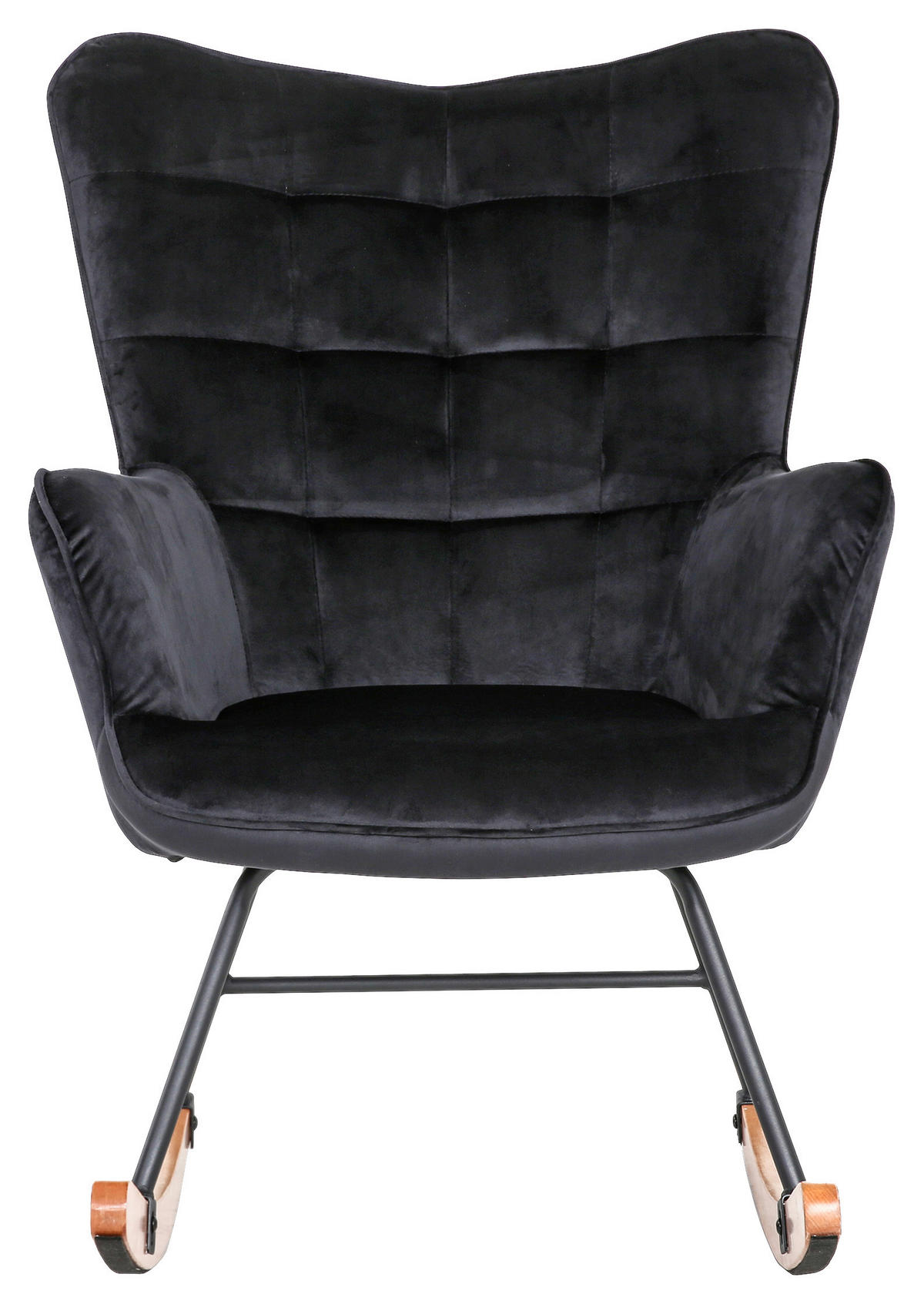 byLIVING Schaukelstuhl RICHIE schwarz schwarz natur Stoff Metall Buche B/H/T: ca. 72x92x92 cm RICHIE - natur/schwarz (72,00/92,00/92,00cm) - byLIVING