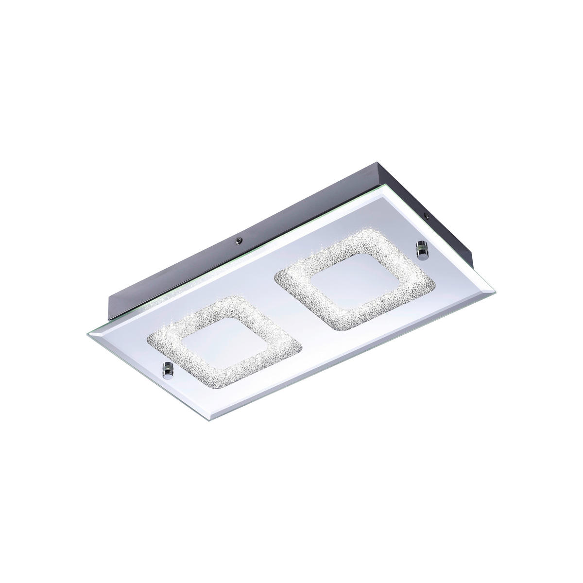Just Light LED-Deckenleuchte LISA 11571-17 Chrom klar Glas Metall B/H/T: ca. 20x5,8x36 cm 2 Brennstellen LISA - klar/Chrom (20,00/5,80/36,00cm) - Just Light