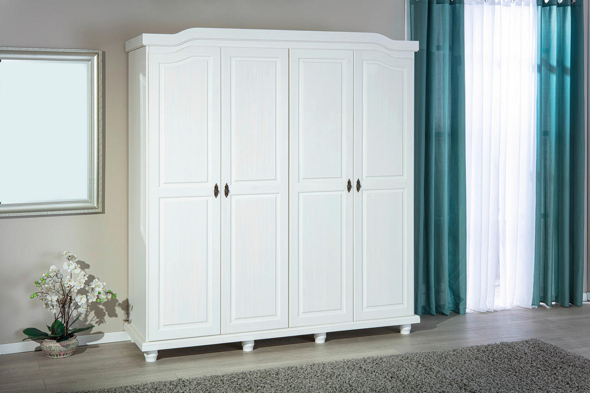 Kleiderschrank Isny weiß B/H/T: ca. 182x198x60 cm Isny - weiß (182,00/198,00/60,00cm) - Inter Link