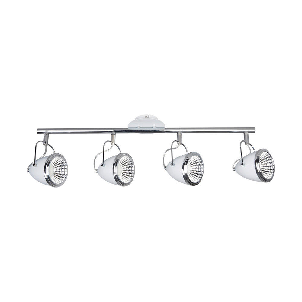 SPOT Light Spotbalken 5109402 weiß Chrom Metall B/H/T: ca. 76x26x13 cm GU10 4 Brennstellen Oliver - weiß/Chrom (76,00/26,00/13,00cm) - SPOT Light