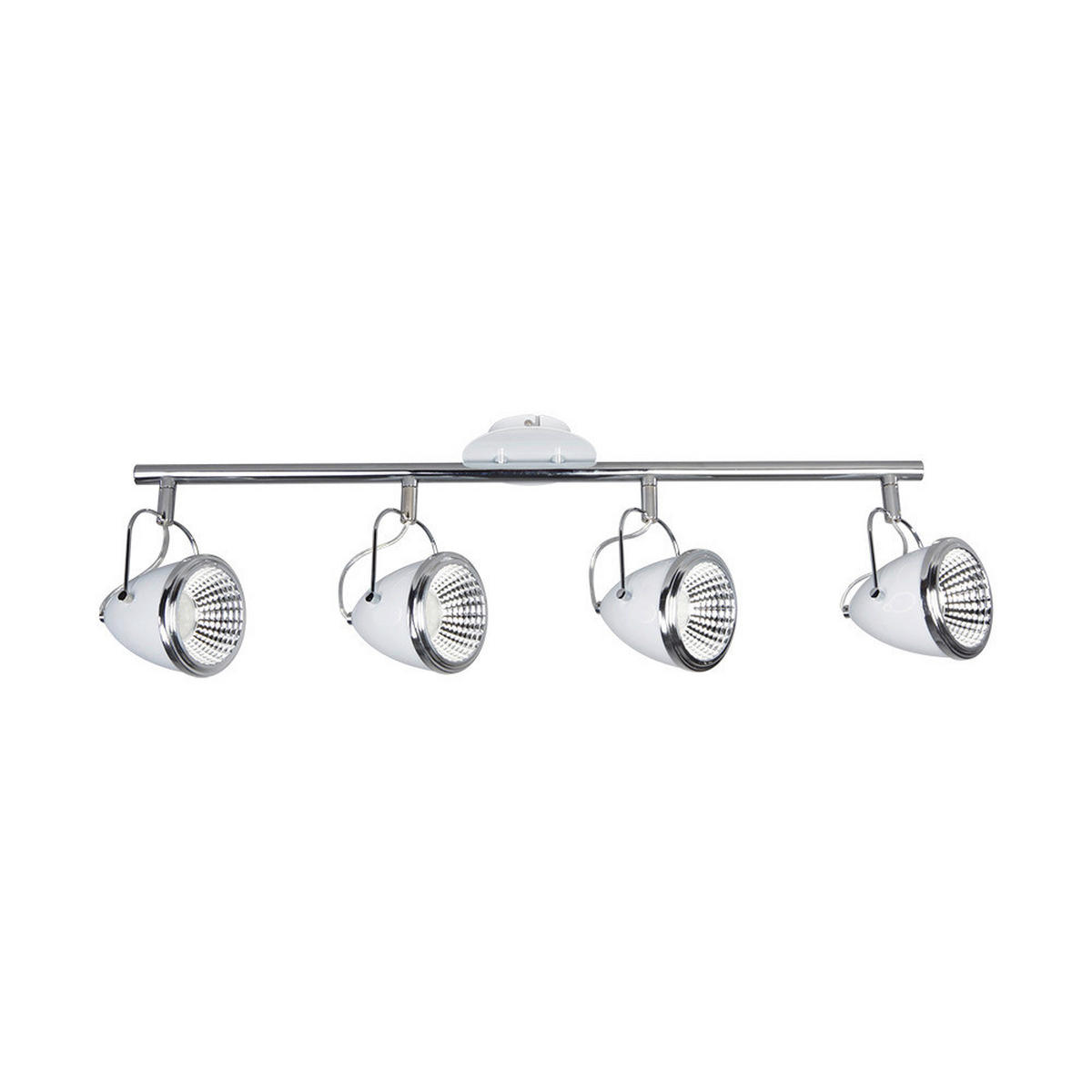 SPOT Light Spotbalken 5109402 weiß Chrom Metall B/H/T: ca. 76x26x13 cm GU10 4 Brennstellen Oliver - weiß/Chrom (76,00/26,00/13,00cm) - SPOT Light