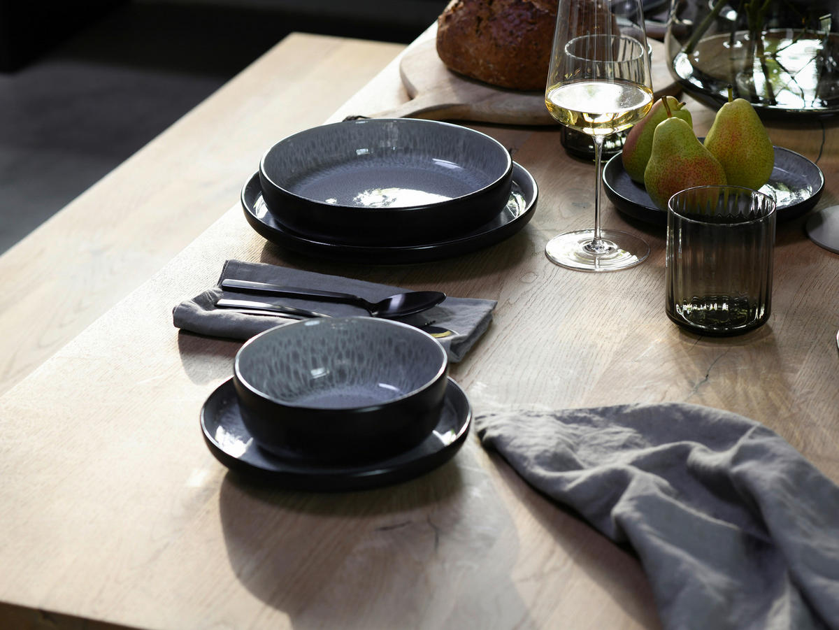 CreaTable Schalen-Set Nordic Fjord Frost grau Steinzeug D: ca. 15,5 cm Nordic Fjord Frost - grau (15,50cm) - CreaTable