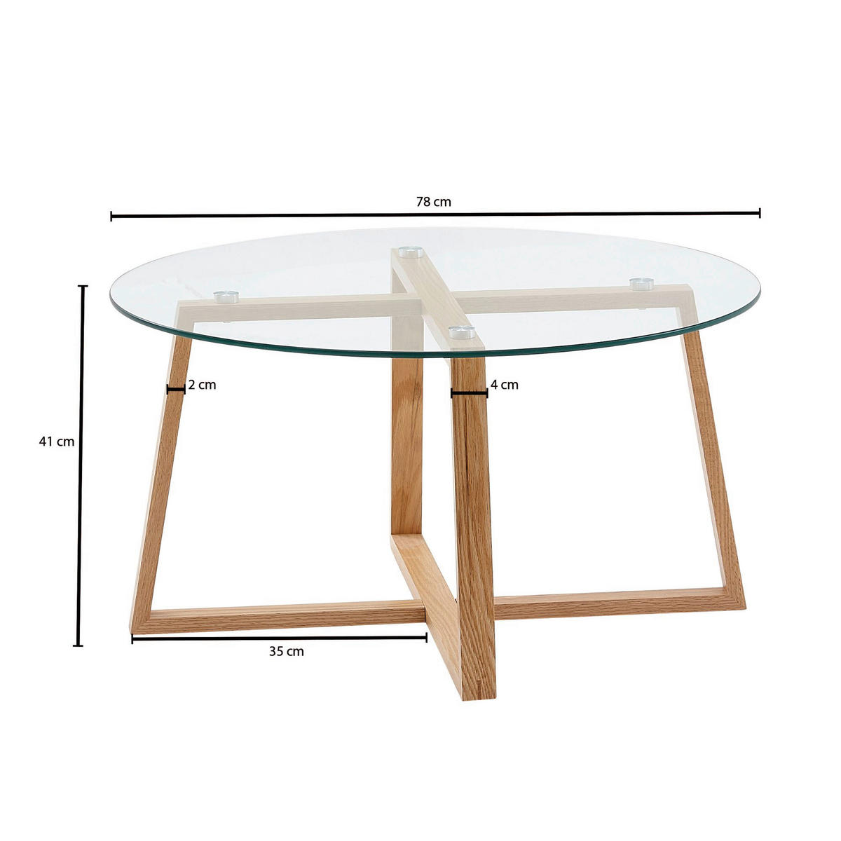 Couchtisch natur B/H/T: ca. 78x41x78 cm Couchtisch - natur (78,00/41,00/78,00cm) - Wohnling