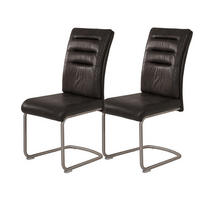 Schwingstuhl Paula 2er Set anthrazit Vintage Microfaser B/H/T: ca. 45x102x65 cm Paula 2er Set - anthrazit (45,00/102,00/65,00cm) - Hela
