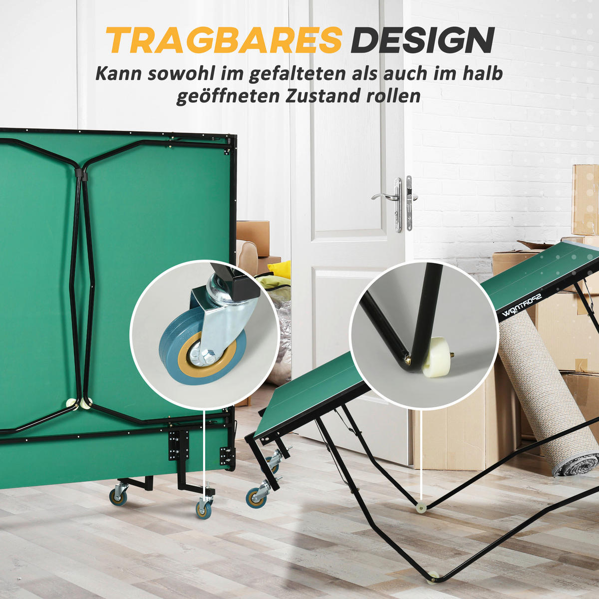 SPORTNOW Tischtennisplatte grün B/H/L: ca. 152,5x76x274 cm Tischtennisplatte - grün (274,00/152,50/76,00cm) - SPORTNOW