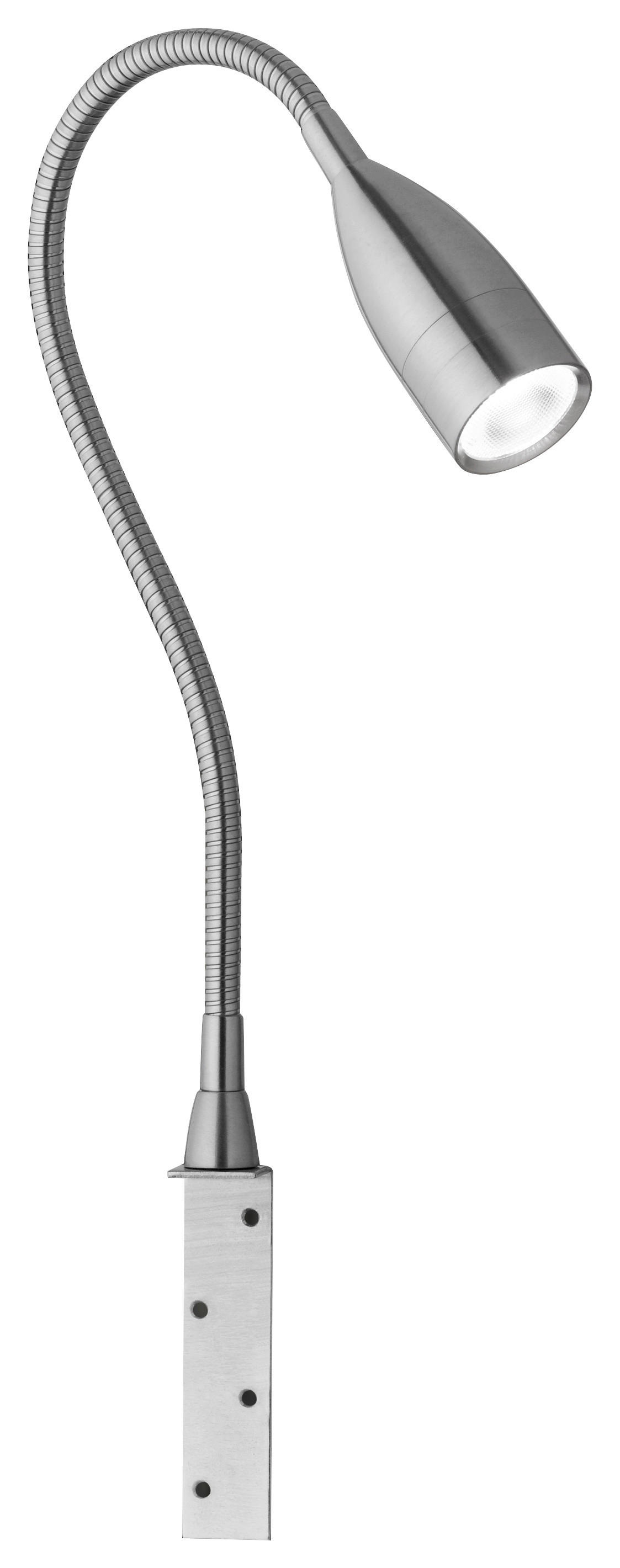 Fischer & Honsel LED-Bettleuchte 30702 nickel matt Metall H/D: ca. 48x4 cm 1 Brennstellen Sten - nickel matt (4,00/48,00cm) - Fischer & Honsel