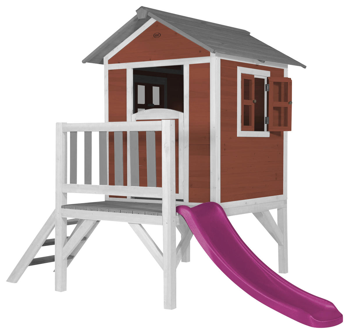 AXI Spielhaus Lodge XL rot B/H/T: ca. 240x189x167 cm Lodge XL - lila/weiß (240,00/189,00/167,00cm) - AXI