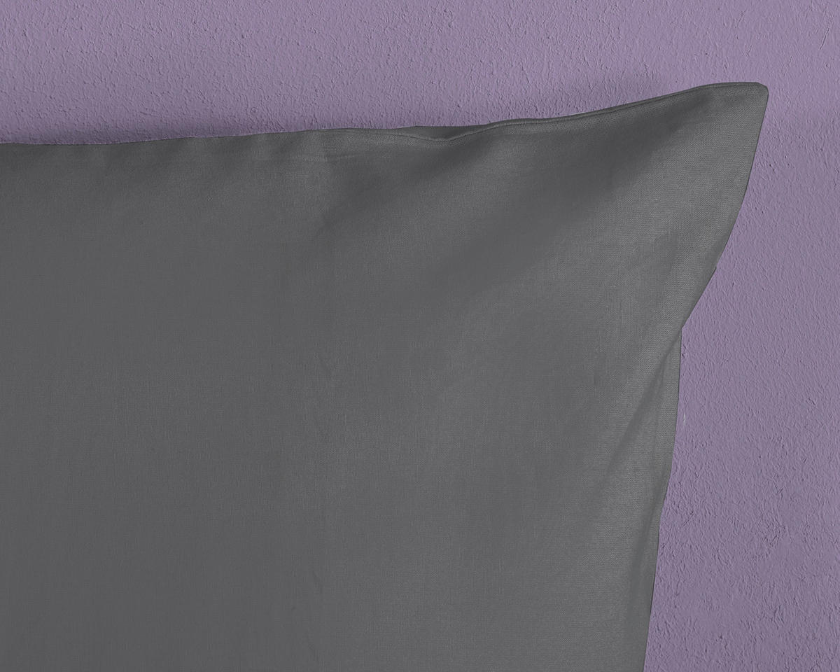 Bettwäsche grau Baumwolle B/L: ca. 135x200 cm Bettwäsche-Baumwolle-Satin - grau (135,00/200,00cm) - HIP