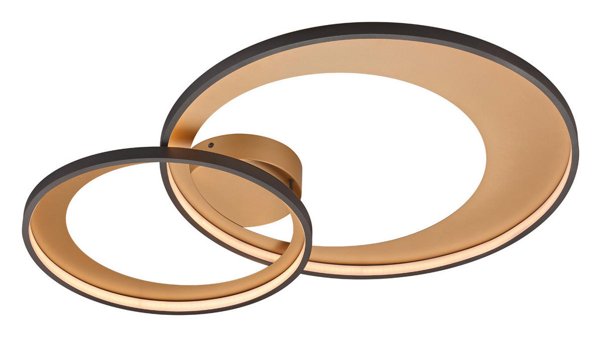 Deckenleuchte 673890232 schwarz gold Metall B/H/L: ca. 85x8x60 cm Granada - gold/schwarz (60,00/85,00/8,00cm)