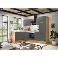 Respekta Winkelküche Marleen grau matt B/H/T: ca. 280x211x170 cm Marleen - Eiche/Alu (280,00/211,00/170,00cm) - Respekta
