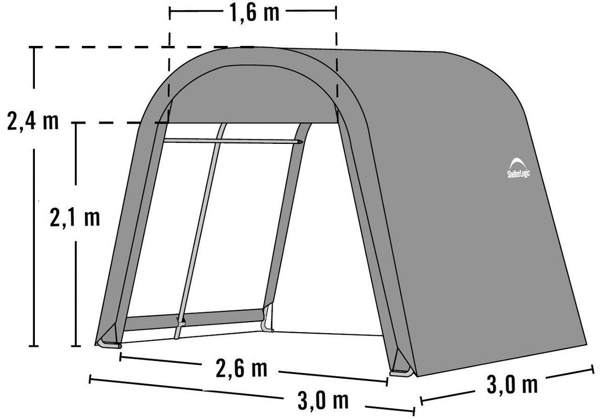 ShelterLogic Gartenhaus Shed-in-a-Box grau B/H/L: ca. 300x240x300 cm Shed-in-a-Box - grau (300,00/300,00/240,00cm) - ShelterLogic
