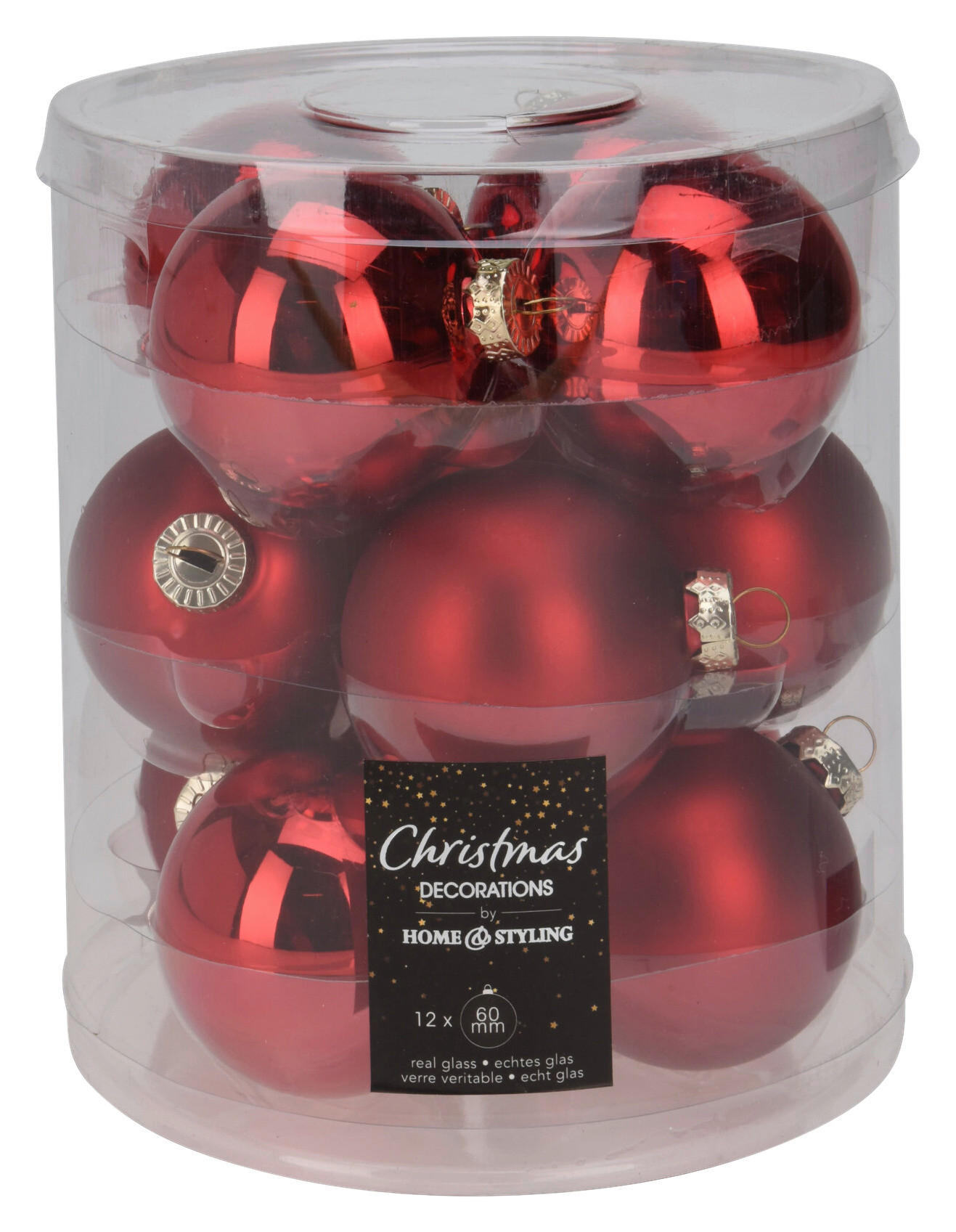 Weihnachtskugel rot D: ca. 6 cm Weihnachtskugeln_12erSet - rot (6,00cm)