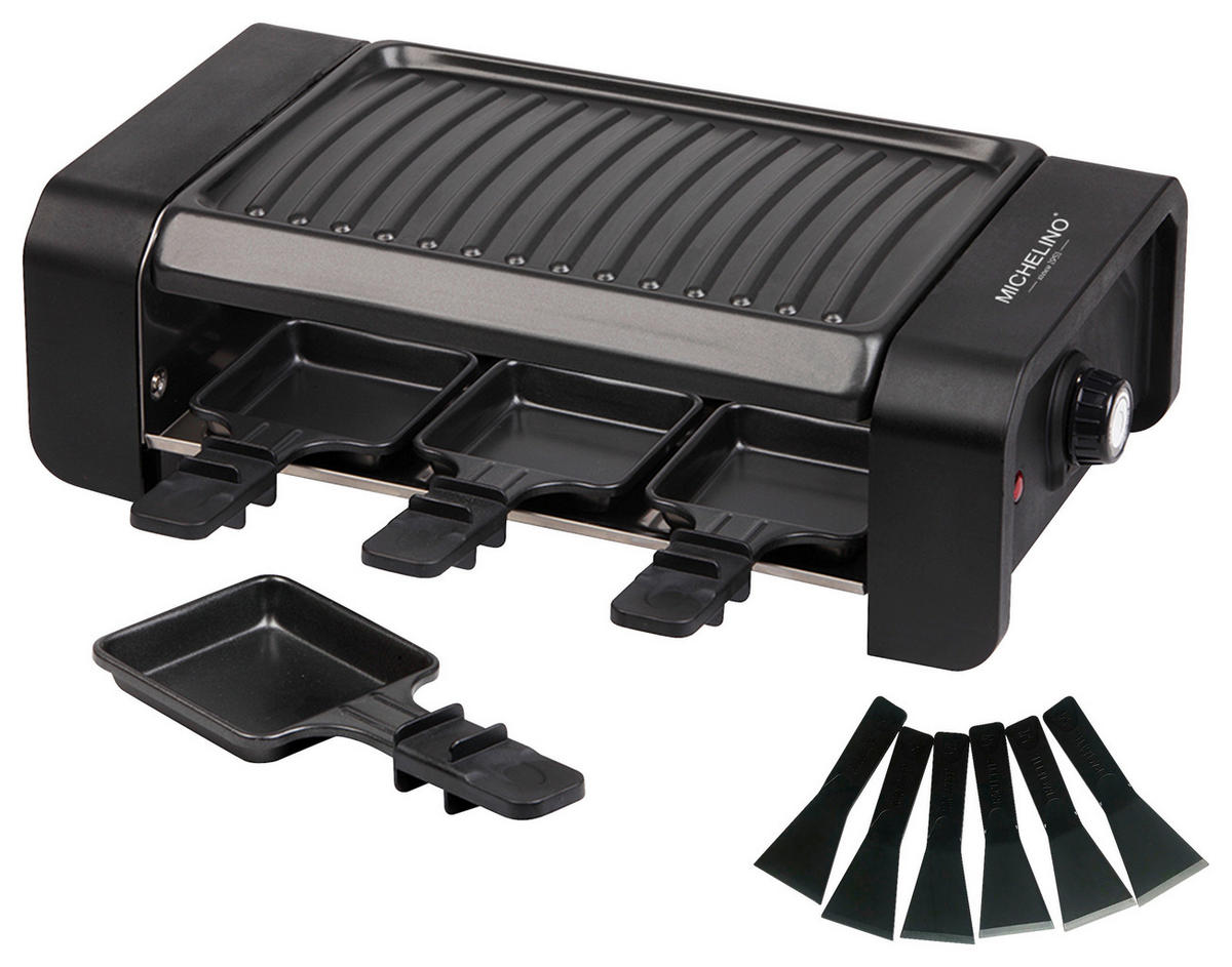 MICHELINO Raclette 74381 schwarz B/H/T: ca. 41x12x21 cm Raclettegrill 74381 - schwarz (41,00/12,00/21,00cm) - MICHELINO