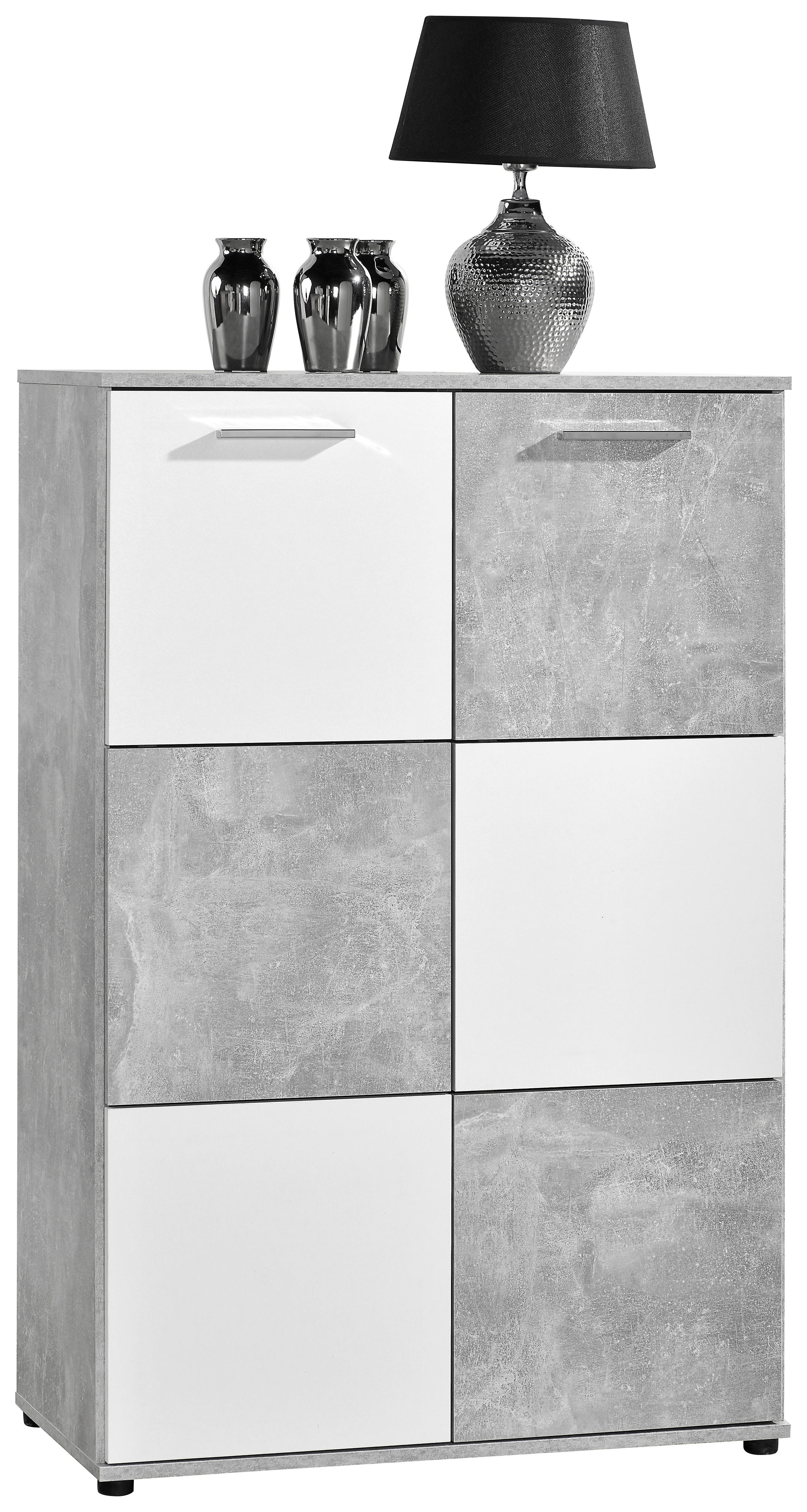 Kommode Zero Beton Optik weiß B/H/T: ca. 78x120x39 cm Zero - weiß (78,00/120,00/39,00cm)