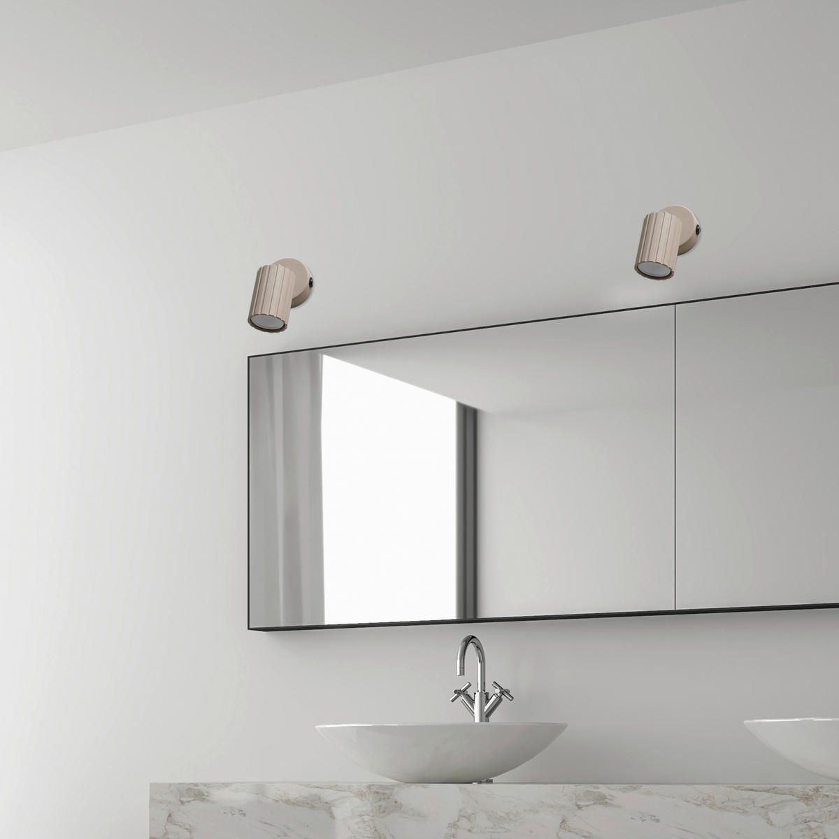 Lamkur Wandleuchte beige Stahl B/H/L: ca. 8x16x8 cm GU10 1 Brennstellen Prisma - beige (8,00/8,00/16,00cm) - Lamkur