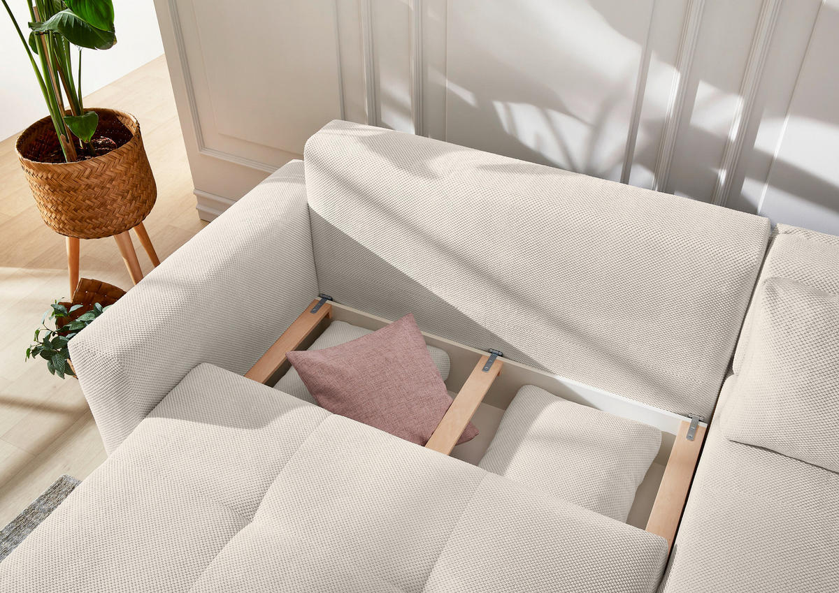 Ecksofa hellbeige Kord B/H/T: ca. 257x85x206 cm Sunset_Ecksofa - Eiche/hellbeige (257,00/85,00/206,00cm)