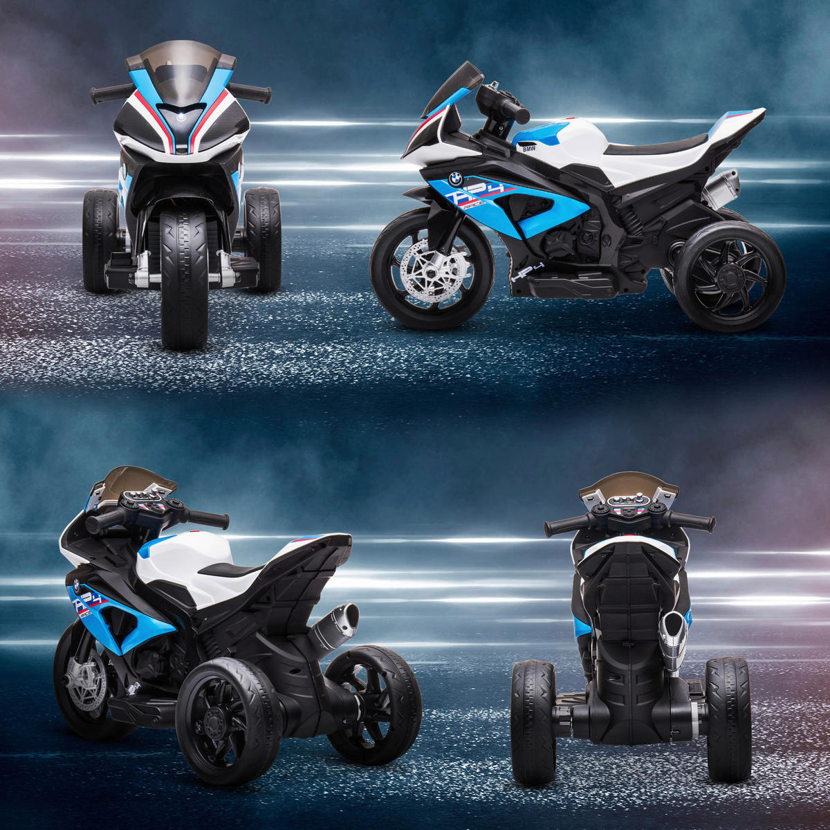 HOMCOM Kinder-Elektromotorrad blau B/H/L: ca. 42x54x82,5 cm Kinder-Elektromotorrad - blau (82,50/42,00/54,00cm) - HOMCOM