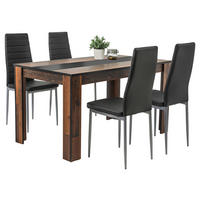 Tischgruppe Helene Old Wood Nachbildung schwarz B/H/T: ca. 140x76x80 cm Helene - weiß/schwarz (140,00/76,00/80,00cm)