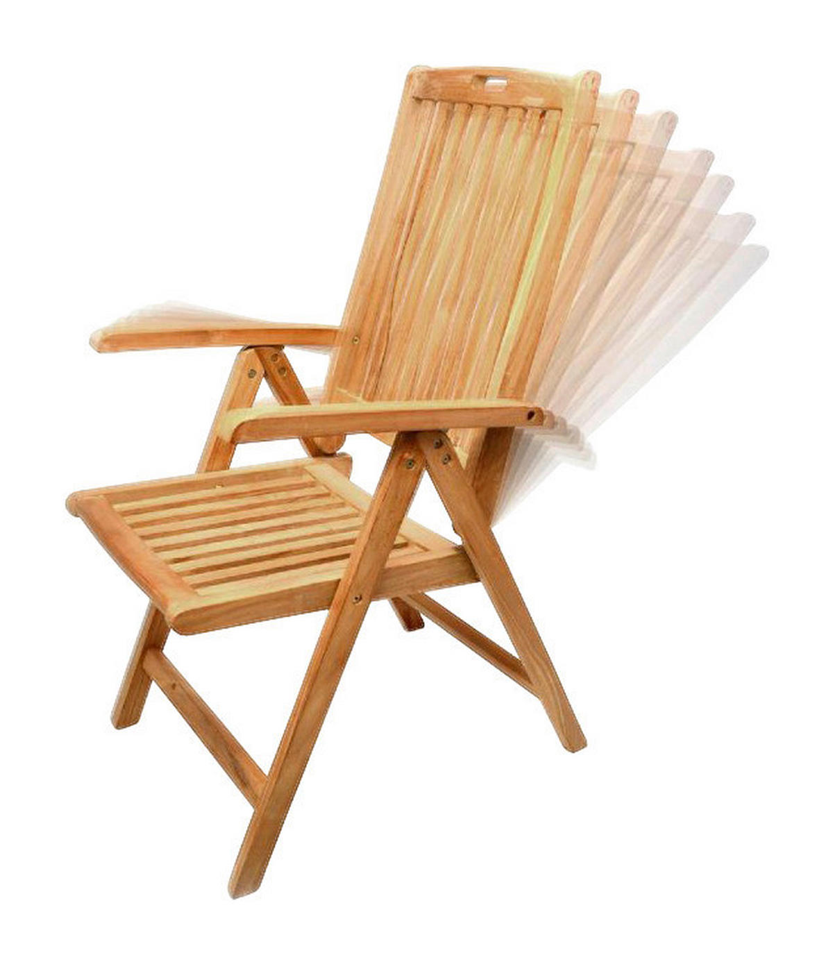 VCM Gartenstuhl 2er Set braun Teakholz B/H/T: ca. 56x110x75 cm 2er Set - braun (56,00/110,00/75,00cm) - VCM