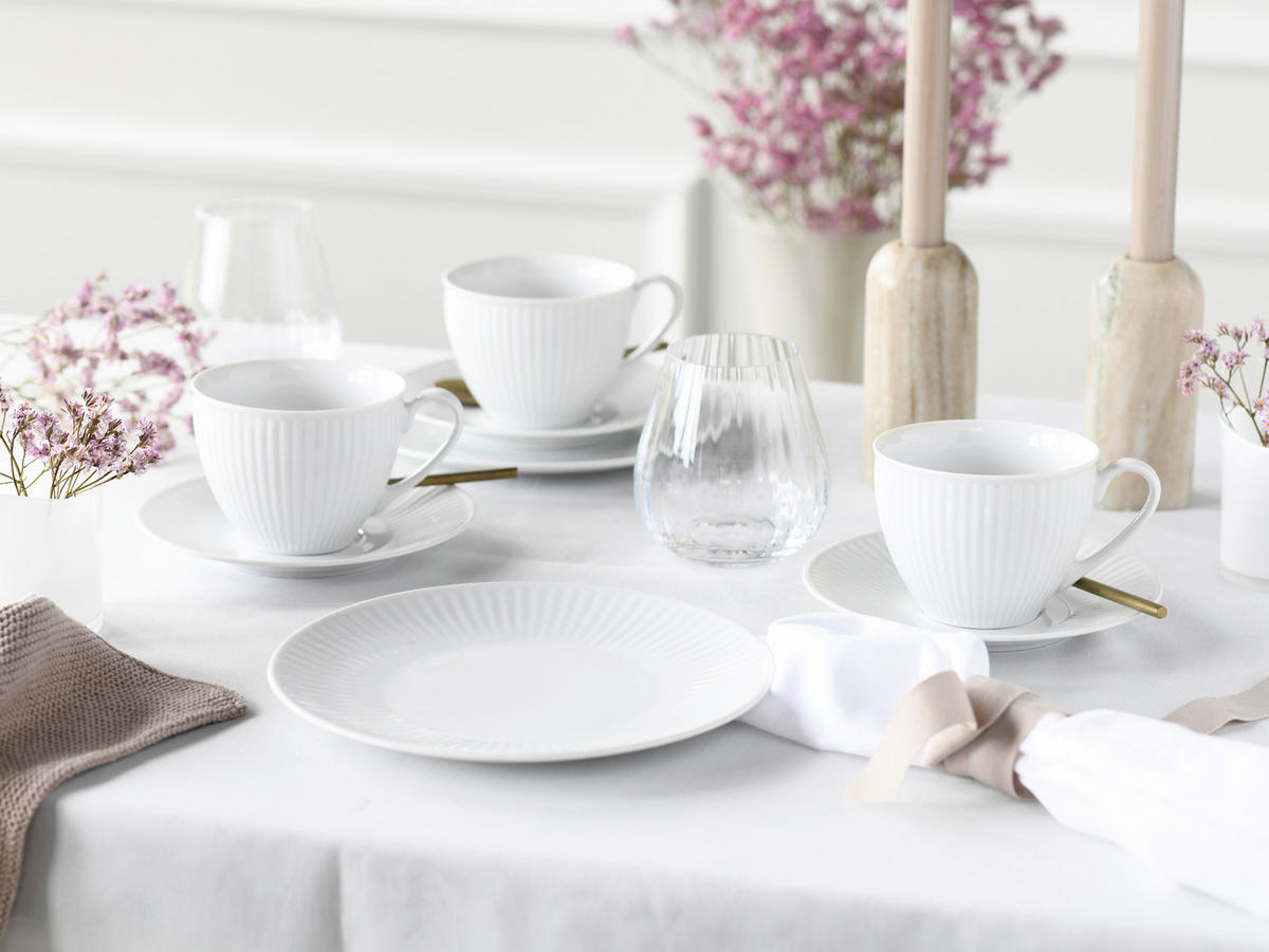 CreaTable Kombiservice Valencia weiß Porzellan 30 tlg. Valencia - weiß - CreaTable