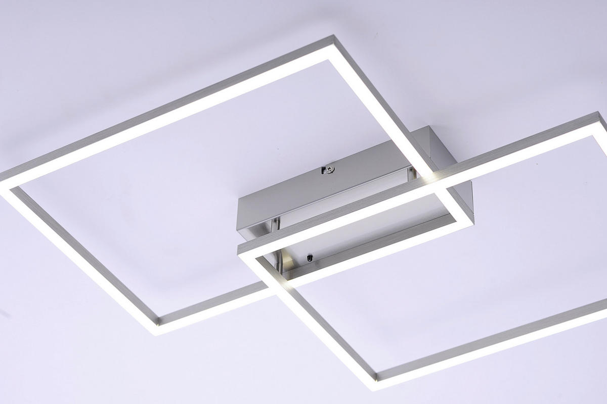 Just Light Deckenleuchte 14018-55 stahlfarbig Kunststoff Alu B/H/L: ca. 42x7x50 cm LED-Deckenleuchte_CCT_Iven - stahlfarbig (50,00/42,00/7,00cm) - Just Light