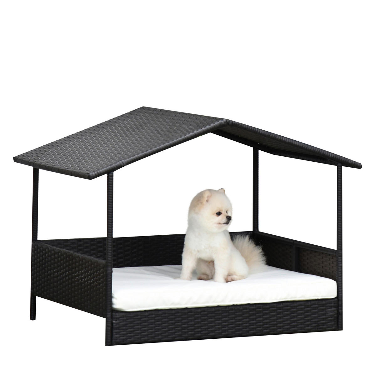 PawHut Hunde-Zubehör braun Polyester B/H/L: ca. 98x69x70 cm Hundehaus - braun (70,00/98,00/69,00cm) - PawHut