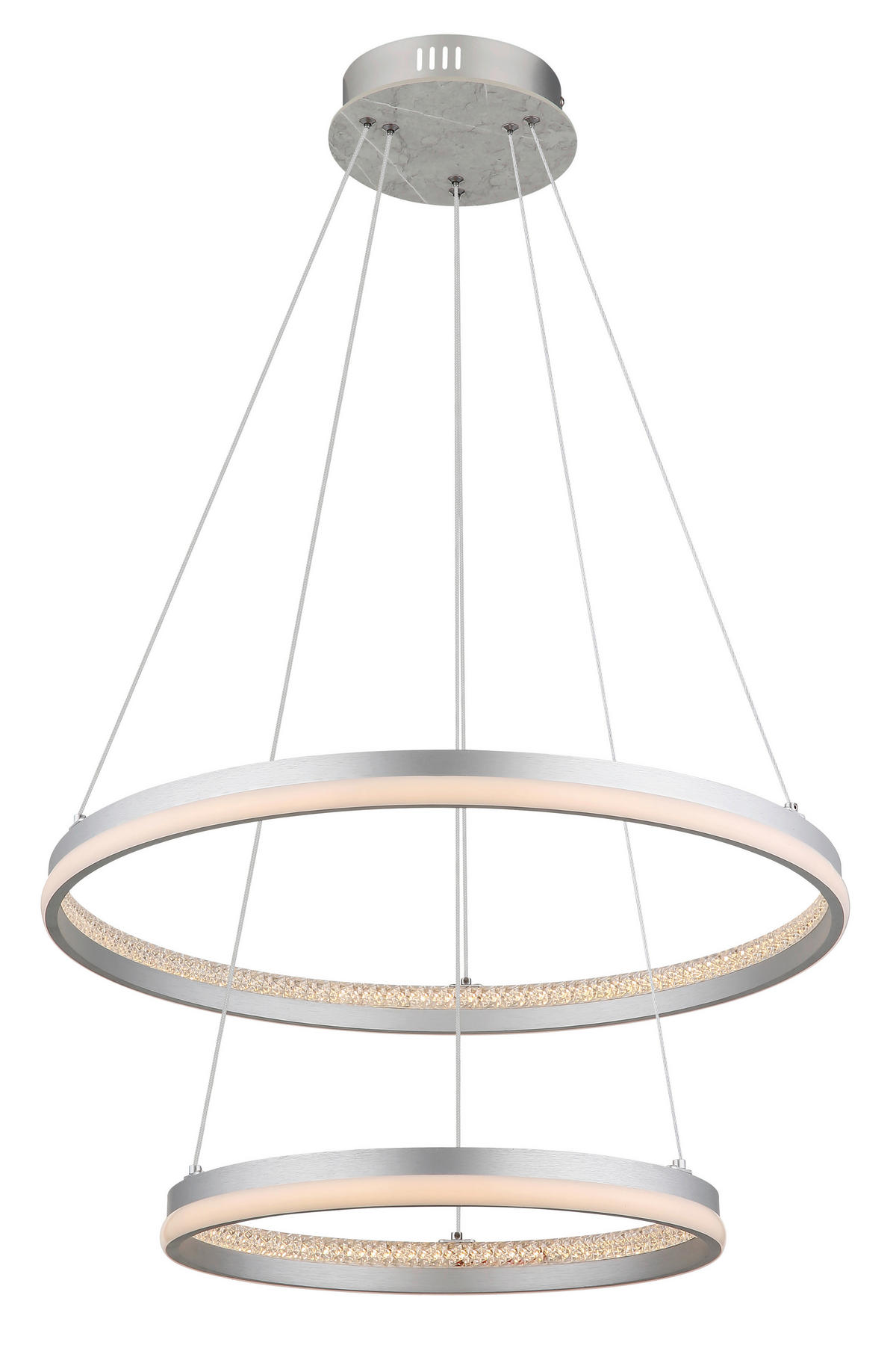 GLOBO LED-Pendelleuchte MARY 32000202 Opal klar silber Metall Kunststoff H/D: ca. 120x59,5 cm 1.0 Brennstellen MARY - klar/Opal (59,50/120,00cm) - GLOBO