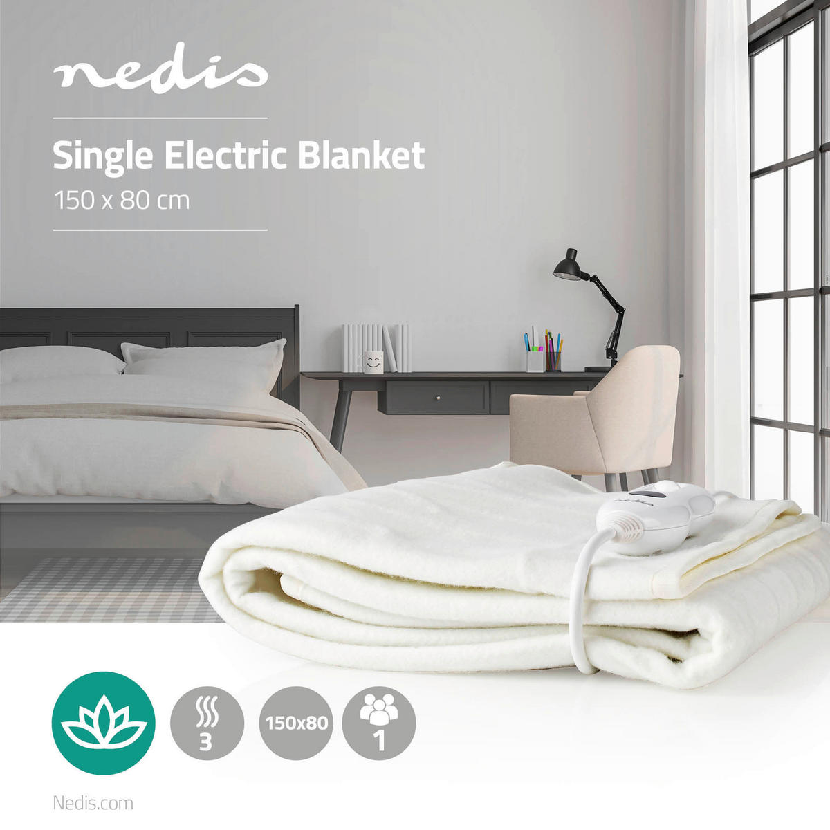 Nedis Heizdecke weiß Polyester B/H/L: ca. 151,2x2,2x79,7 cm Heizdecke_Nedis - weiß (79,70/151,20/2,20cm) - Nedis