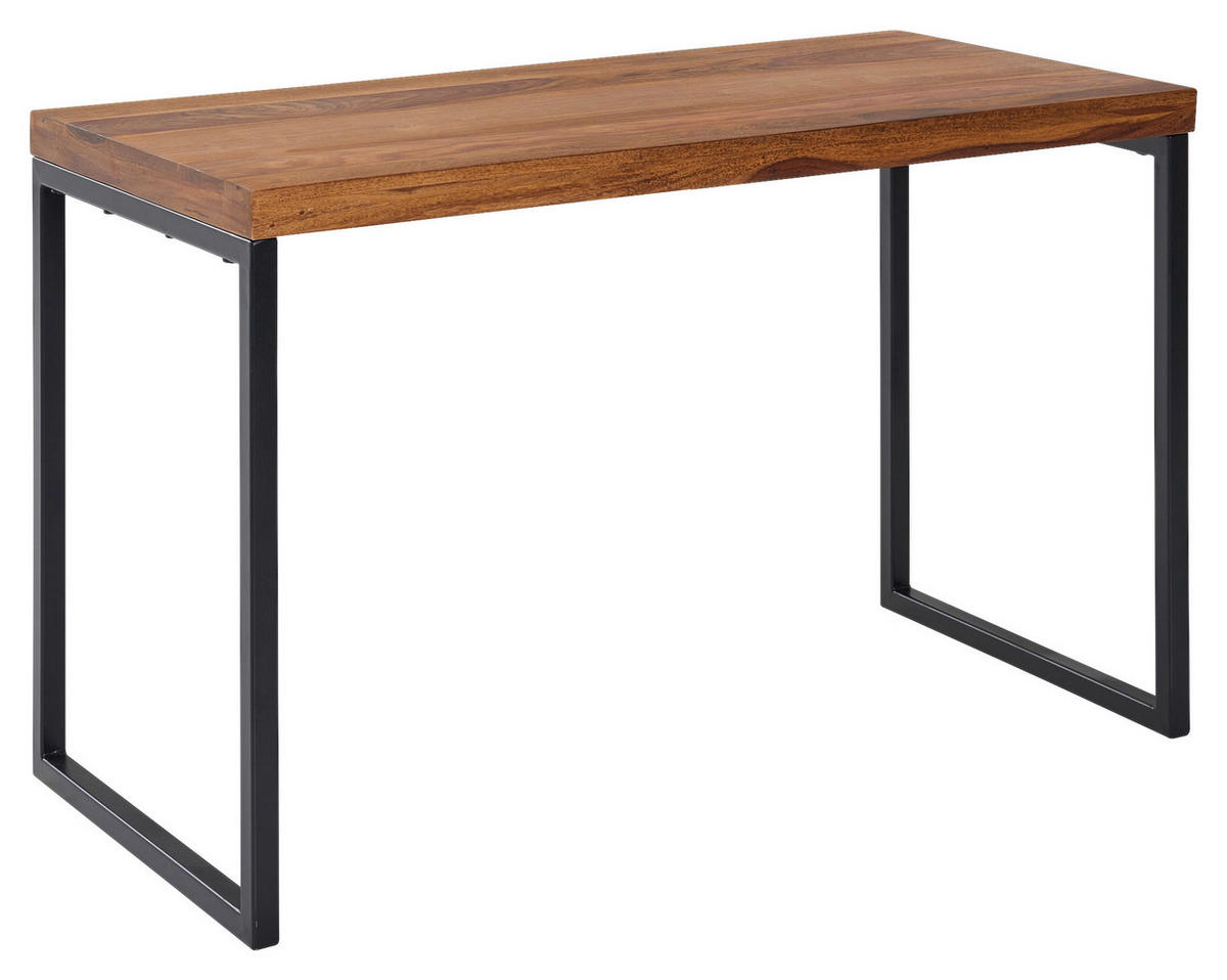 Schreibtisch natur schwarz pulverbeschichtet B/H/T: ca. 117x76,5x59 cm Schreibtisch - natur/schwarz (117,00/76,50/59,00cm) - Wohnling