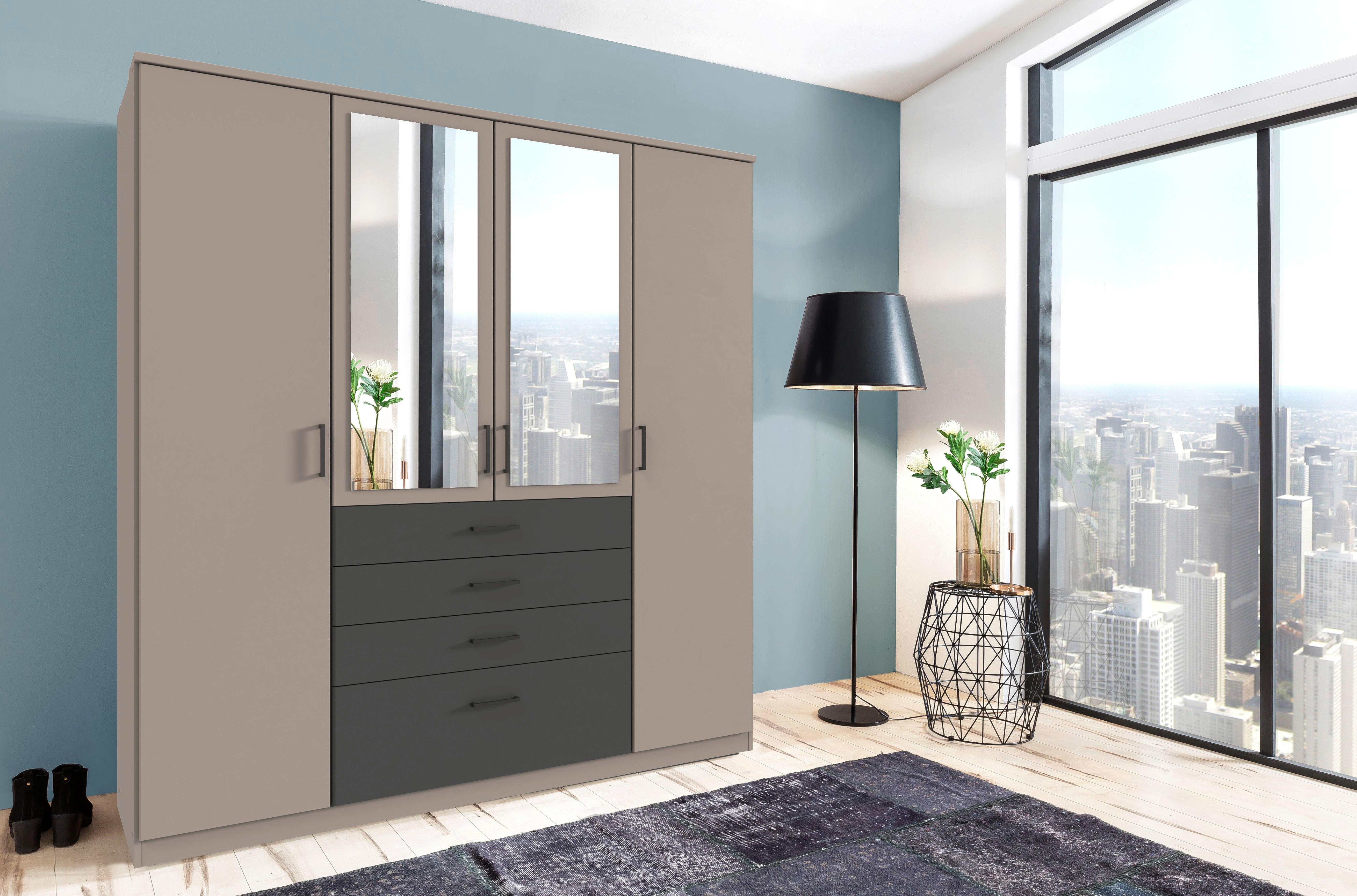 Kleiderschrank Cottbus Sahara grau B/H/T: ca. 180x199x58 cm Cottbus - Graphit/Sahara (180,00/199,00/58,00cm)
