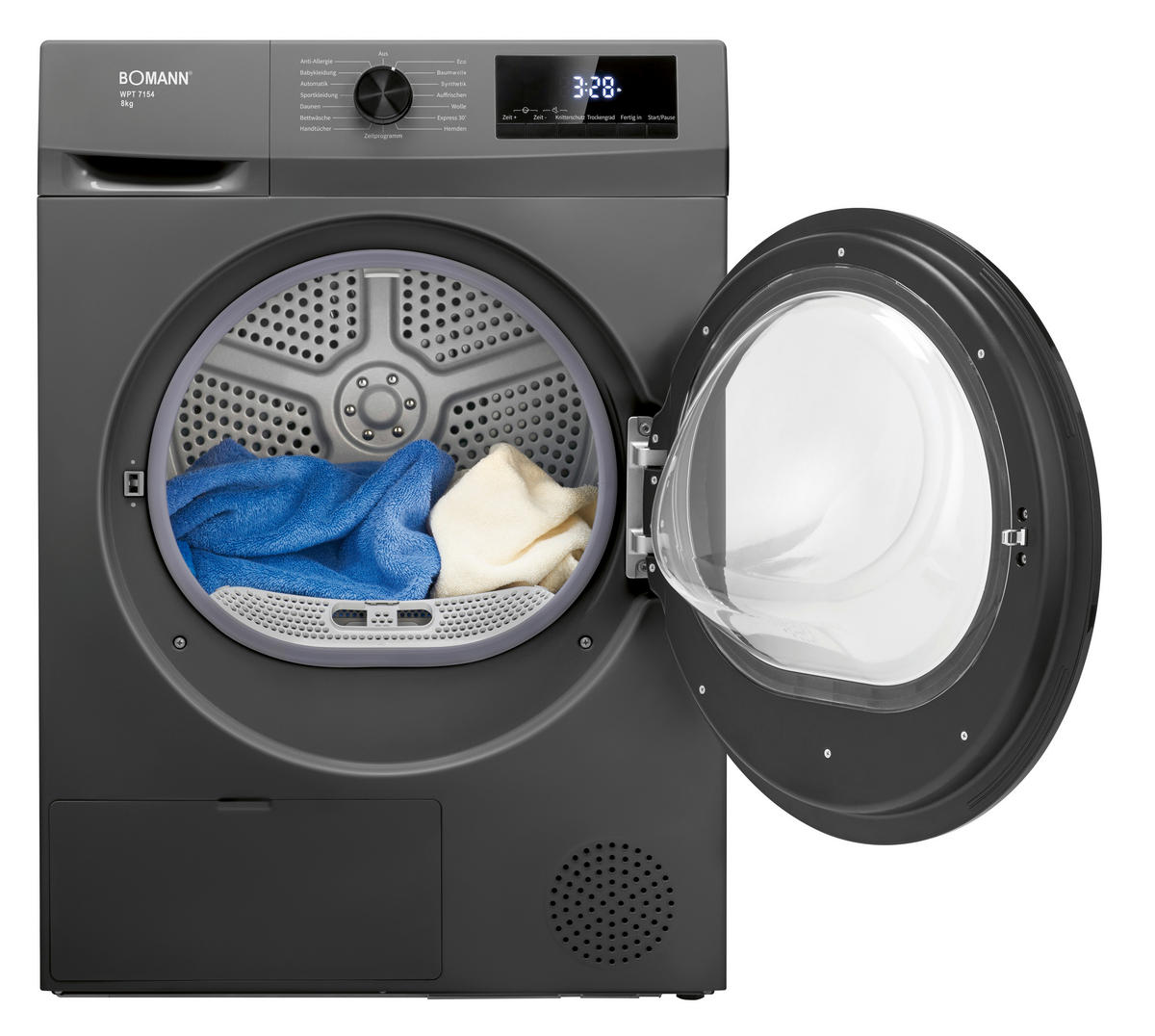 Bomann Wärmepumpentrockner WPT 7154 titanfarbig B/H/T: ca. 59,5x84,5x58 cm ca. 8 kg Wärmepumpentrockner WPT 7154 (T) - titanfarbig (59,50/84,50/58,00cm) - Bomann