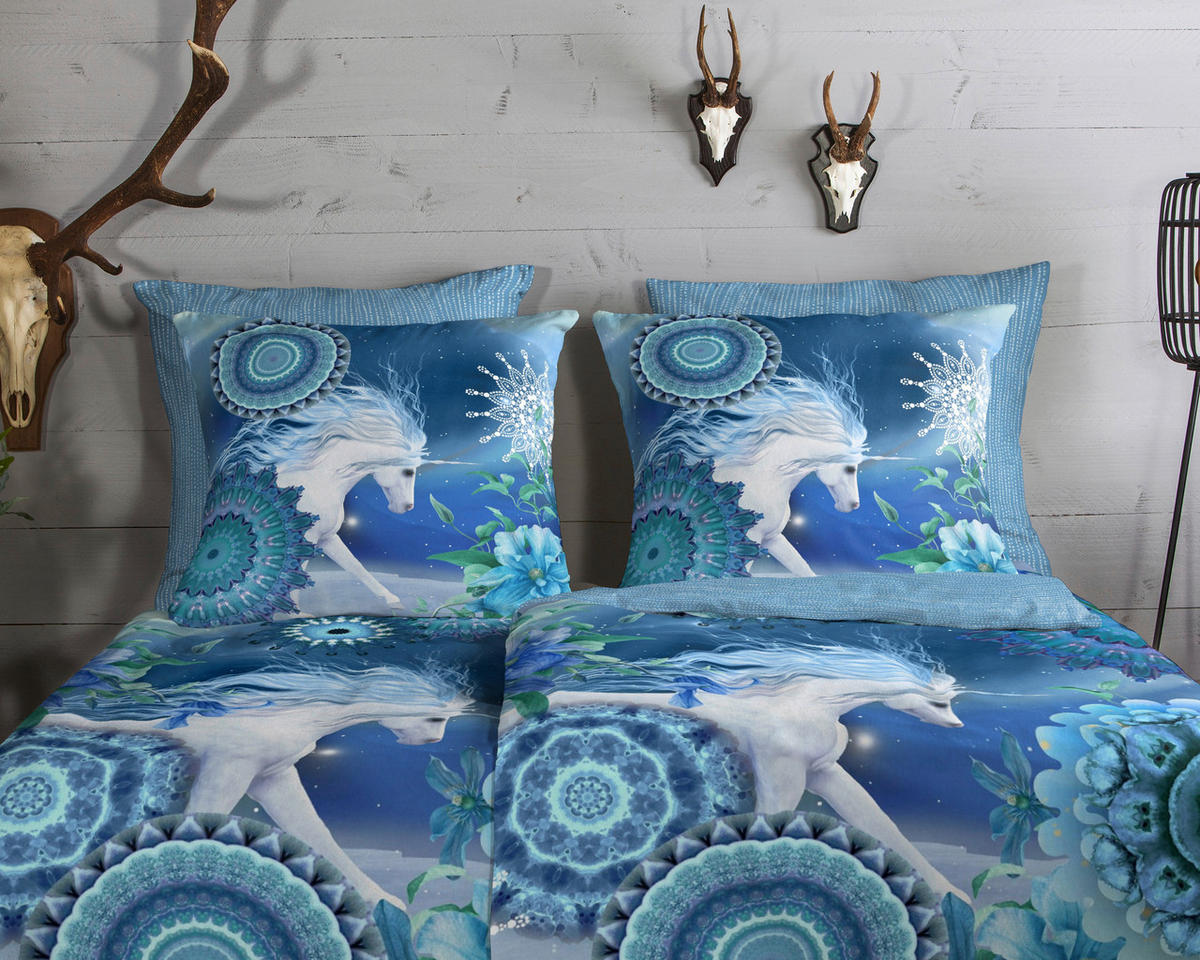 Bettwäsche Lumi blau Baumwolle B/L: ca. 155x220 cm Lumi - blau (155,00/220,00cm) - HIP
