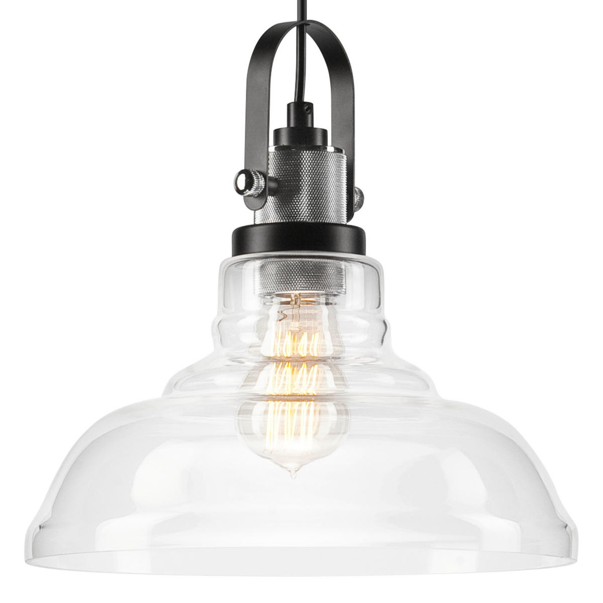 Lamkur Pendelleuchte MATTEO 40844 Chrom Stahl Glas H/L: ca. 112x28 cm E27 1 Brennstellen MatteO - Chrom (28,00cm) - Lamkur