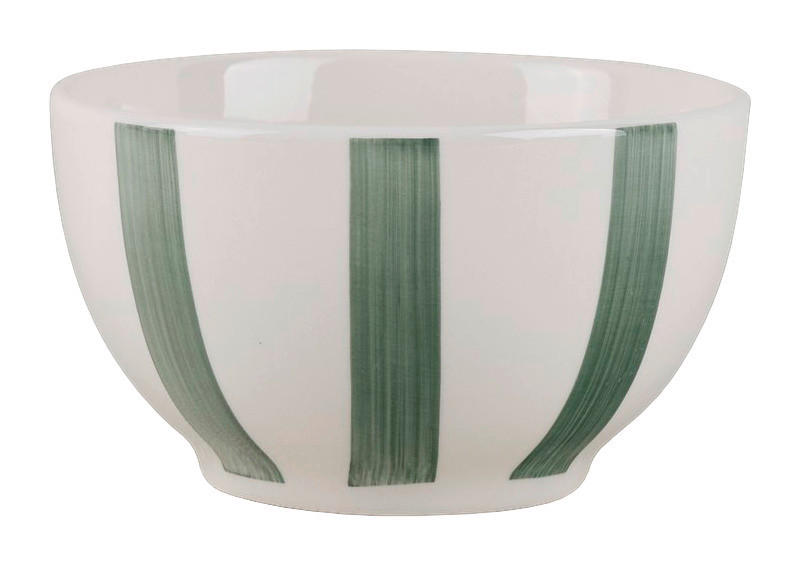 Schale grün Keramik H/D: ca. 8x14 cm Schale_Stripes grün - weiß/grün (14,00/8,00cm)