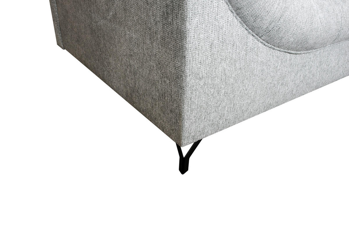 Ecksofa Orlean grau Polyester B/H/T: ca. 270x90x190 cm Orlean - schwarz/grau (270,00/90,00/190,00cm)