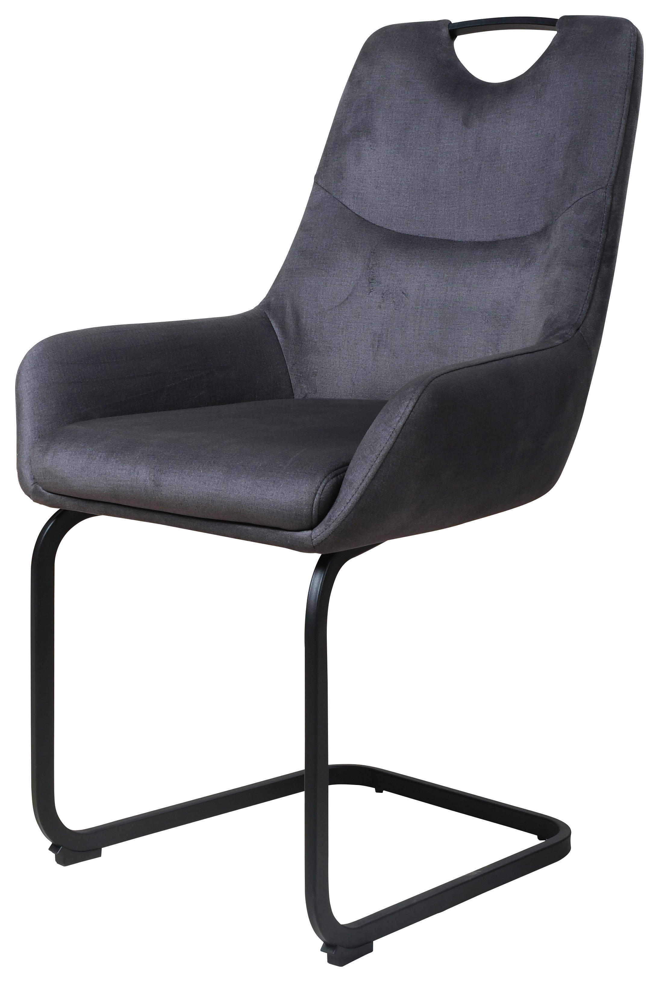 Schwingstuhl Devonport dunkelgrau Microfaser B/H/T: ca. 58x90x61 cm Devonport - schwarz/dunkelgrau (58,00/90,00/61,00cm)