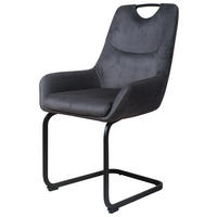Schwingstuhl Devonport dunkelgrau Microfaser B/H/T: ca. 58x90x61 cm Devonport - schwarz/dunkelgrau (58,00/90,00/61,00cm)