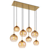 GLOBO Pendelleuchte messing klar Metall B/H/T: ca. 46x150x106 cm E27 8 Brennstellen JAMESSA - klar/messing (46,00/150,00/106,00cm) - GLOBO