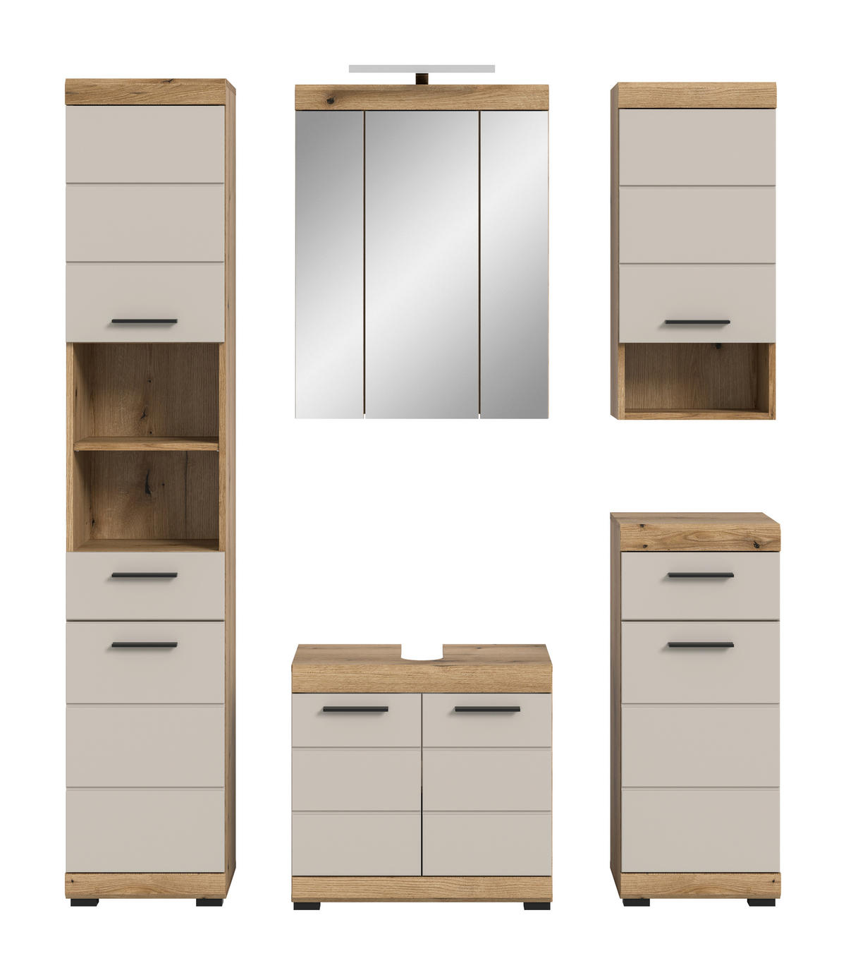 Badezimmer-Set Scout Evoke Oak Nachbildung Kaschmirgrau Nachbildung B/H/T: ca. 164x191x34 cm Scout - Kaschmirgrau (164,00/191,00/34,00cm) - xonox.home