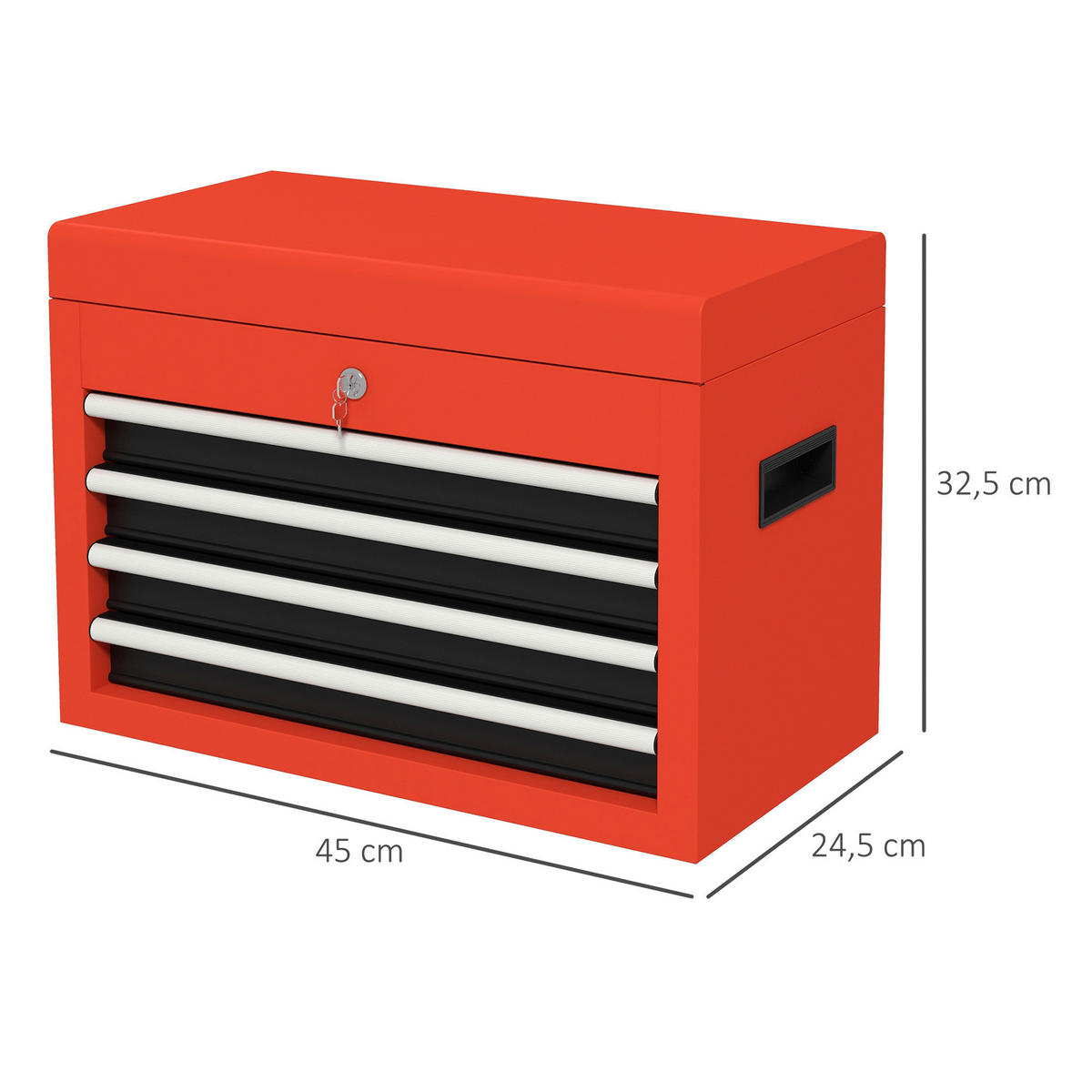 B/H/L: ca. 24,5x45x32,5 cm Werkzeugkasten - rot (32,50/24,50/45,00cm) - DURHAND