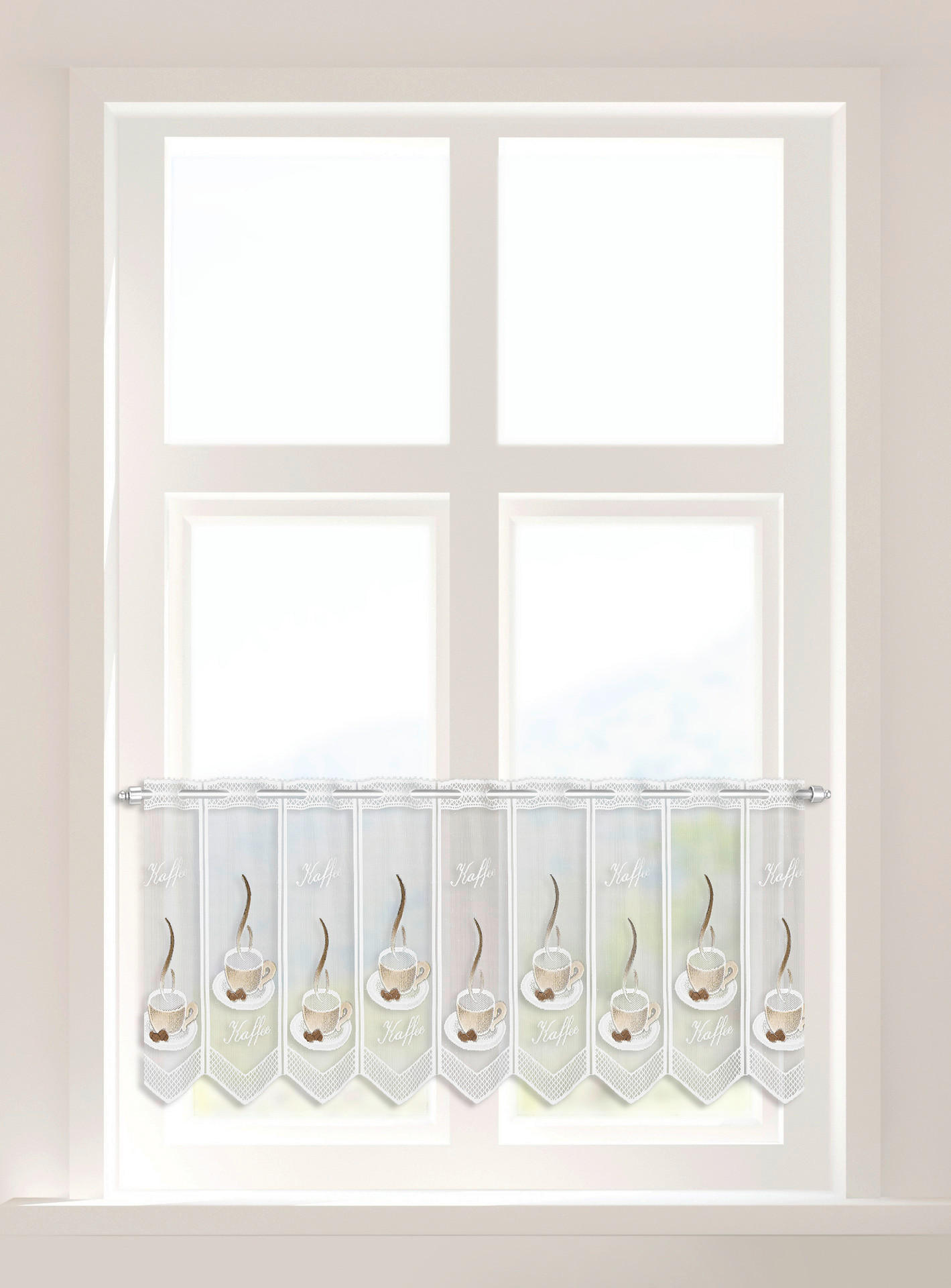 POCOline Scheibengardine Kaffee braun B/L: ca. 145x45 cm Kaffee - braun (145,00/45,00cm) - POCOline