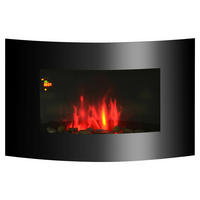 HOMCOM Elektrischer-Kamin 820-014 schwarz Edelstahl Glas B/H/T: ca. 65x52x11,4 cm ca. 1800 W Elektrokamin 820-014 - schwarz (65,00/52,00/11,40cm) - HOMCOM