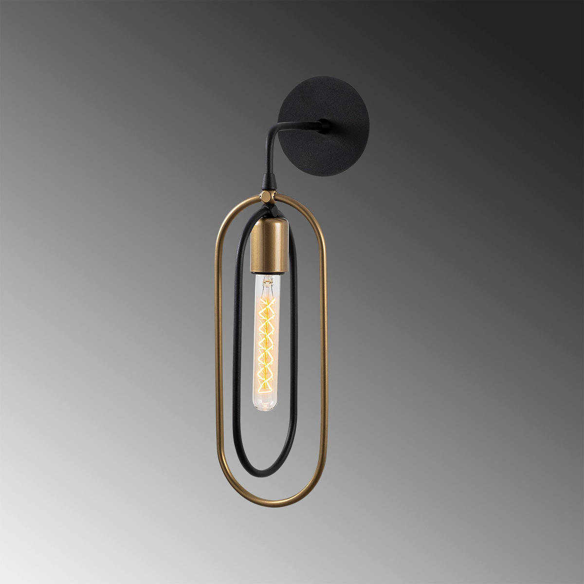 Opviq Wandleuchte gold schwarz Metall B/H/L: ca. 17x45x14 cm E27 1 Brennstellen Cerco - gold/schwarz (14,00/17,00/45,00cm) - Opviq