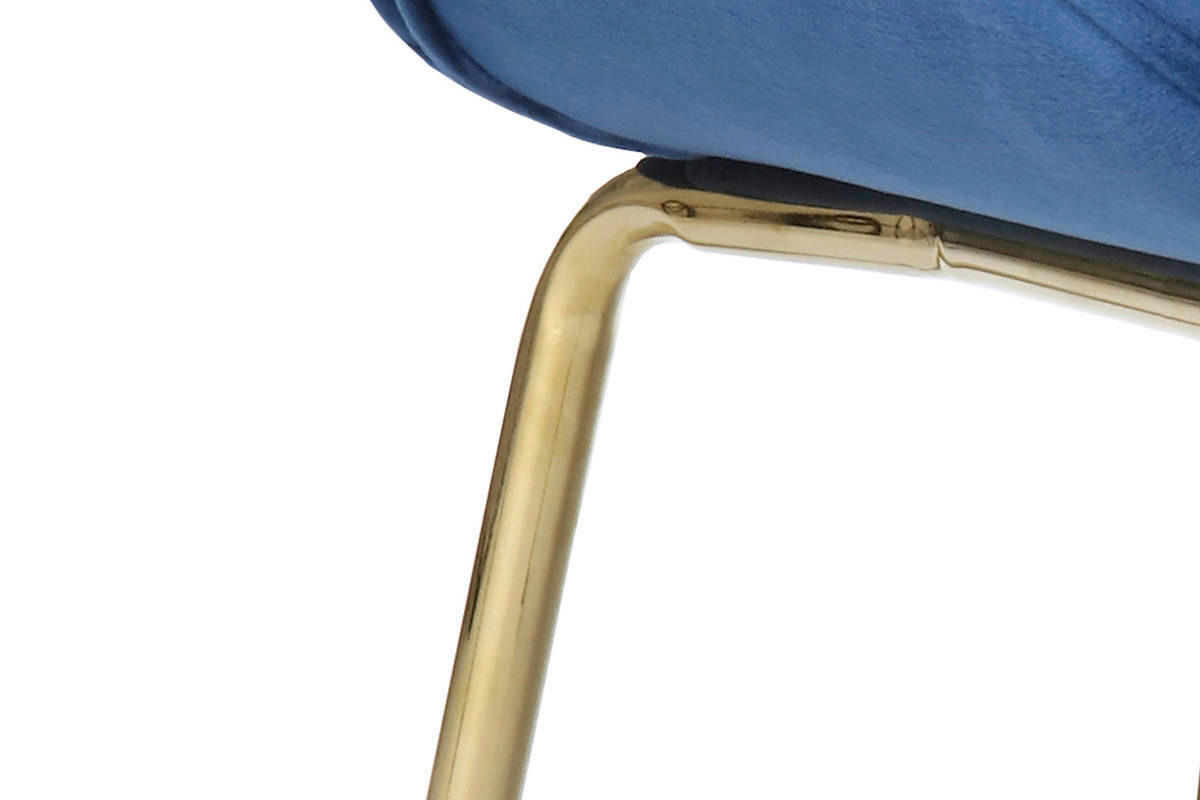 Stuhl Charlize 100 2er blau Microfaser B/H/T: ca. 48x87x59 cm Charlize 100 2er - blau/messing (48,00/87,00/59,00cm) - 360 Living