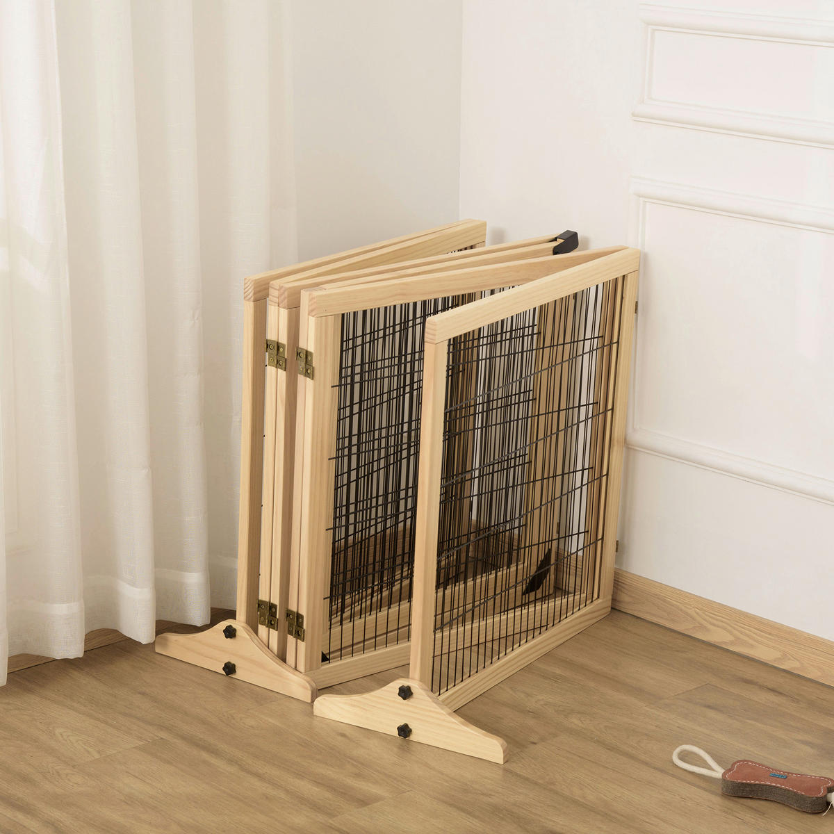 PawHut Schutzgitter natur Polypropylen B/H/L: ca. 36x432x70 cm Türschutzgitter - natur (70,00/36,00/432,00cm) - PawHut