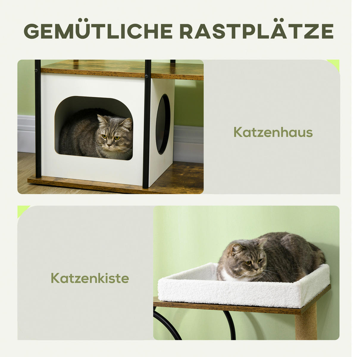 PawHut Kratzbaum braun Spanplatte B/H/L: ca. 40x118,5x80 cm Kratzbaum - braun (80,00/40,00/118,50cm) - PawHut