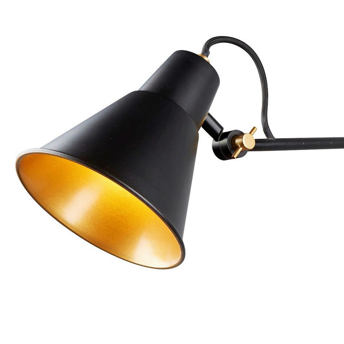 Searchlight Wandleuchte gold schwarz Stahl B/H/T: ca. 14x58x5 cm E27 1 Brennstellen Swing Arm - gold/schwarz (14,00/58,00/5,00cm) - Searchlight